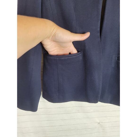 J. CREW 365 NAVY OPEN FRONT BLAZER, SZ 8 - Picture 2 of 13